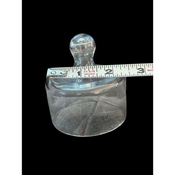 Vintage Glass Etched “Cookie Cutter” Biscuit Cutter Round Unique One Of A Kind - Picture 4 of 5